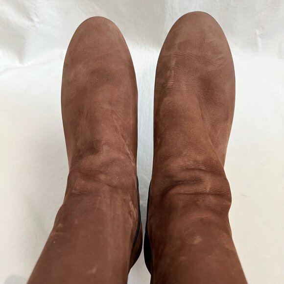 Arche boots hazelnut brown nubuck leather wedge high heel mid calf 38 7 zip up - Picture 5 of 12